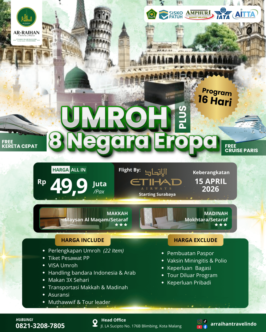 UMROH & 8 NEGARA EROPA 2026