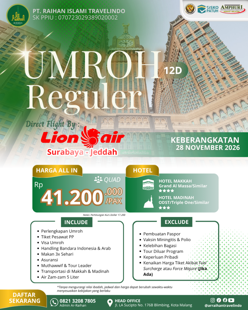 UMROH REGULER NOVEMER 2026